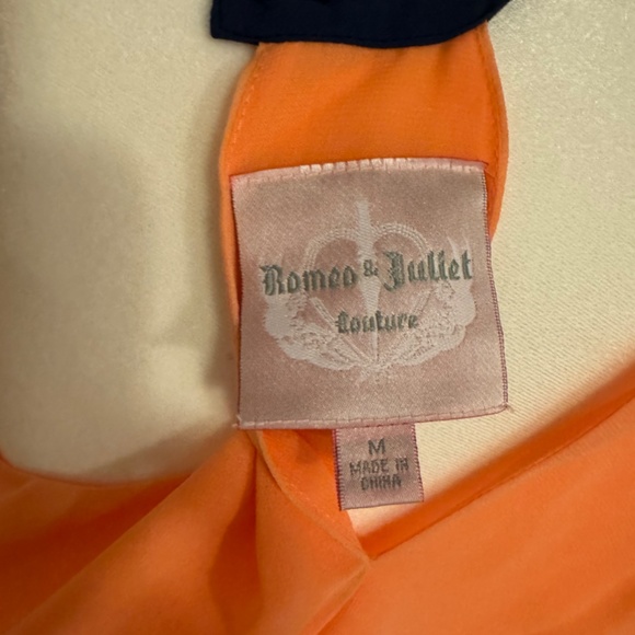 Romeo and Juliet Couture peach maxi dress with pleated skirt and navy detail - Picture 4 of 6